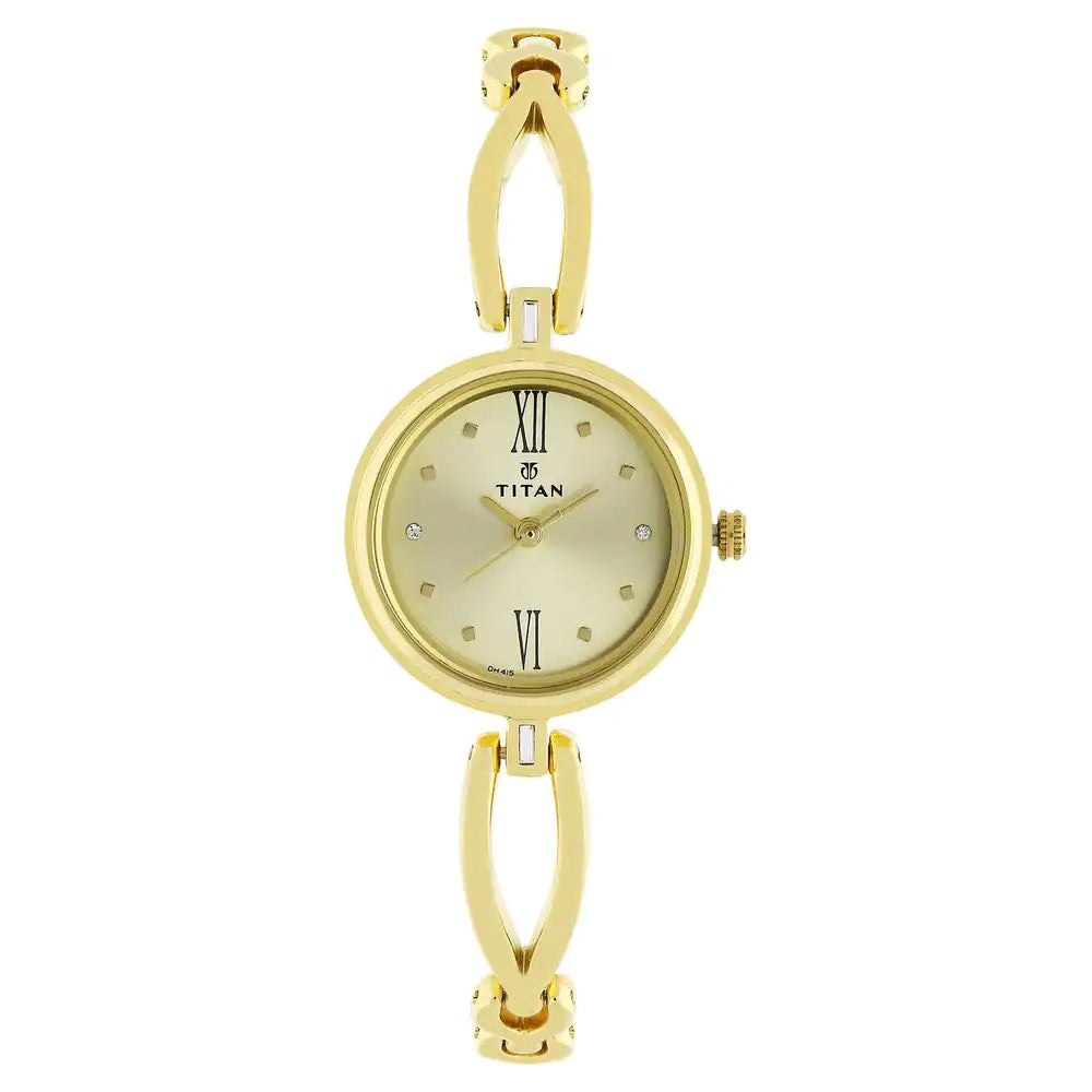 Champagne Dial Golden Metal Strap Watch NP2601YM01 (DH415)