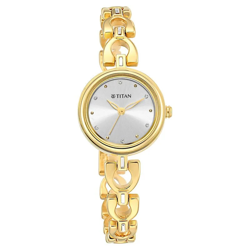 Titan Lagan Silver Dial Analog Metal Strap Watch for Women 2601YM04