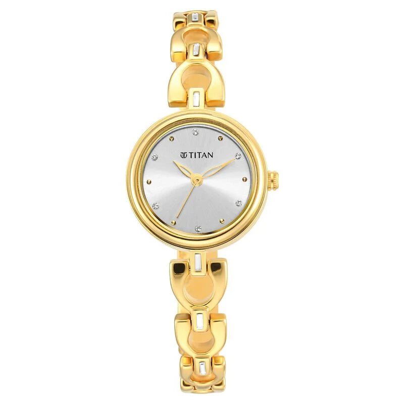 Titan Lagan Silver Dial Analog Metal Strap Watch for Women 2601YM04