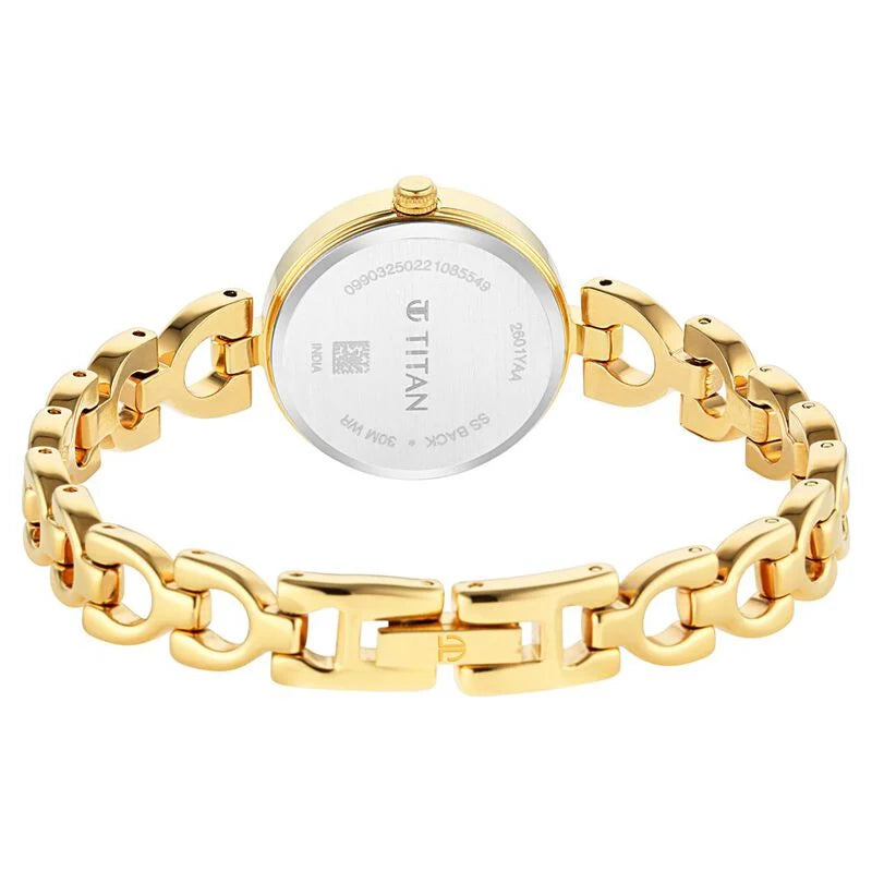 Titan Lagan Silver Dial Analog Metal Strap Watch for Women 2601YM04