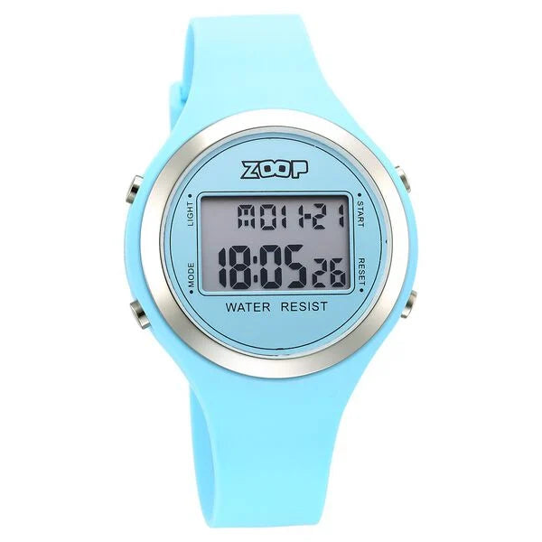 Zoop Digital Dial Blue Silicone Strap Watch For Kids 26024pp03w