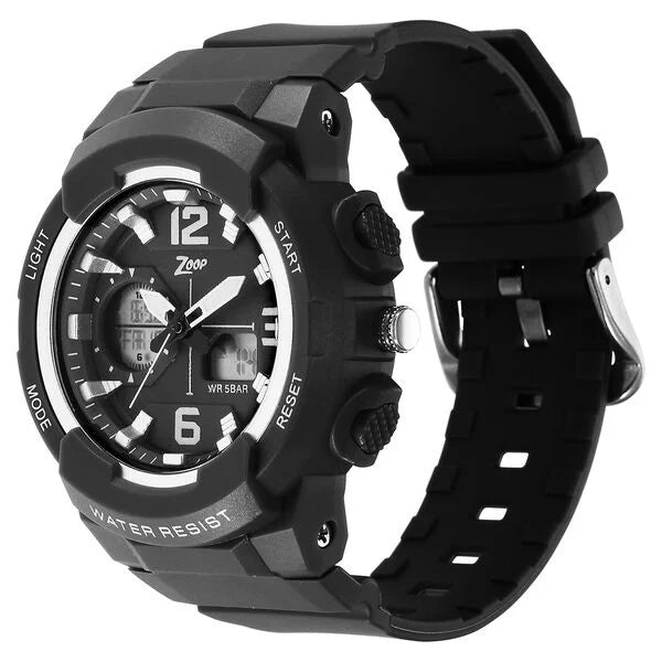 Zoop By Titan Quartz Analog Digital Black Dial Plastic Strap Watch for Kids 26026pp02w