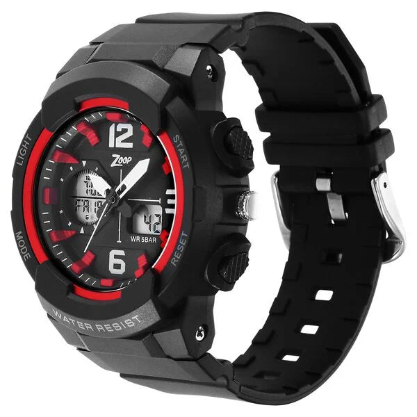 Zoop By Titan Quartz Analog Digital Black Dial Plastic Strap Watch for Kids 26026pp03w