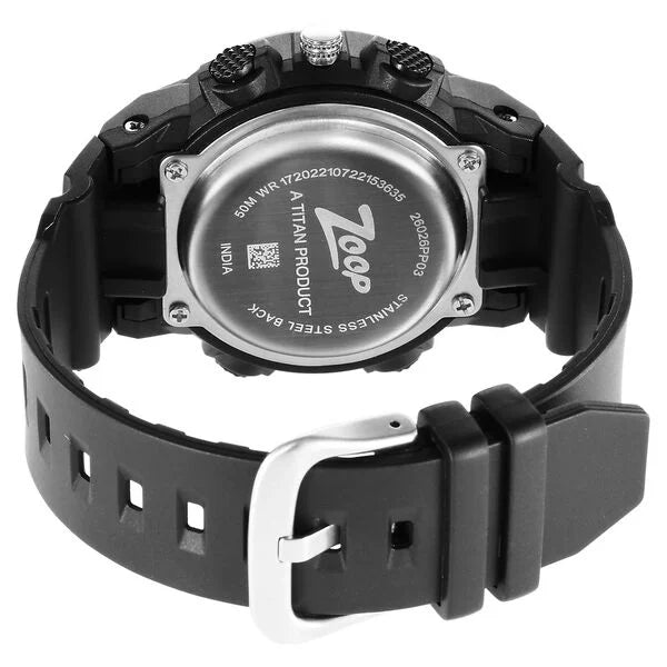 Zoop By Titan Quartz Analog Digital Black Dial Plastic Strap Watch for Kids 26026pp03w