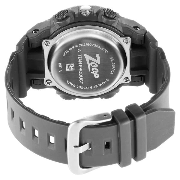 Zoop By Titan Quartz Analog Digital Grey Dial Plastic Strap Watch for Kids 26026pp04w
