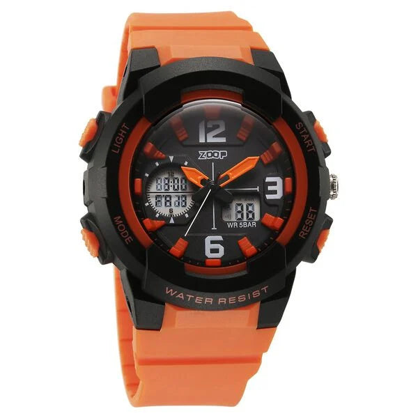 Zoop Pop Upgrages Quartz Analog Digital Black Dial Plastic Strap Watch For Kids 26026pp05w