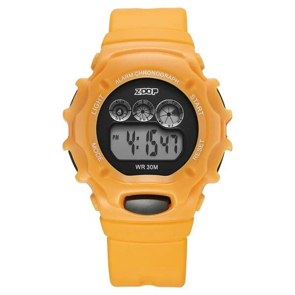 Zoop Pop Colour Digital Black Dial Yellow Plastic Strap Watch For Kids 26035pp07w