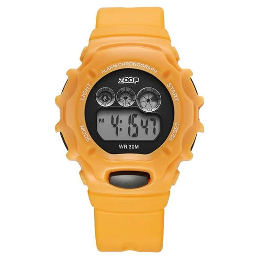 Zoop Pop Colour Digital Black Dial Yellow Plastic Strap Watch For Kids 26035pp07w