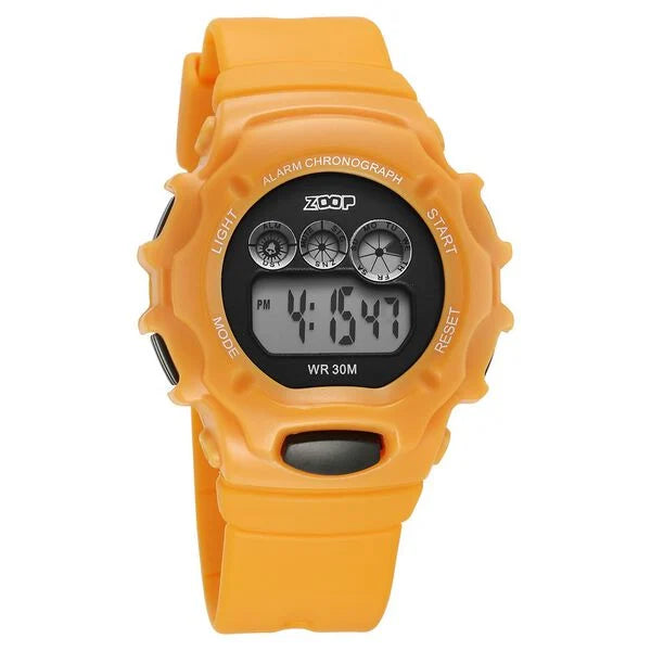 Zoop Pop Colour Digital Black Dial Yellow Plastic Strap Watch For Kids 26035pp07w