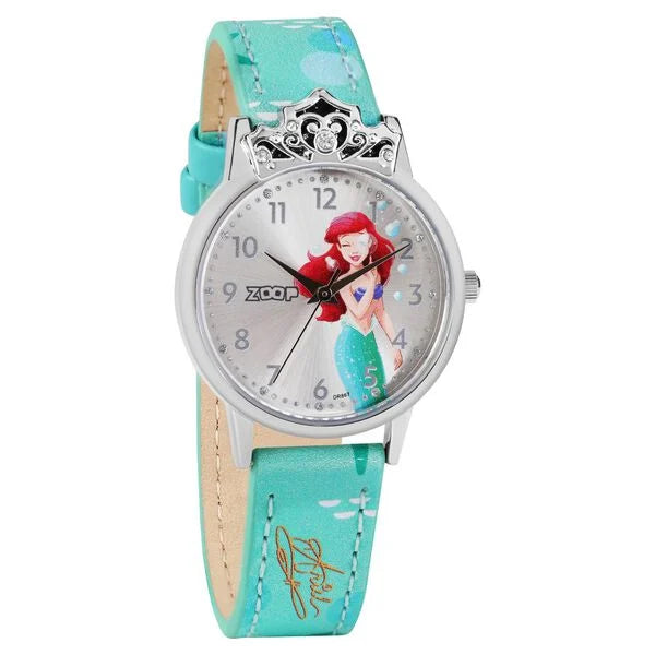 Zoop By Titan Disney Princess Quartz Analog Silver Dial Leather Strap Watch For Kids 26050sl01