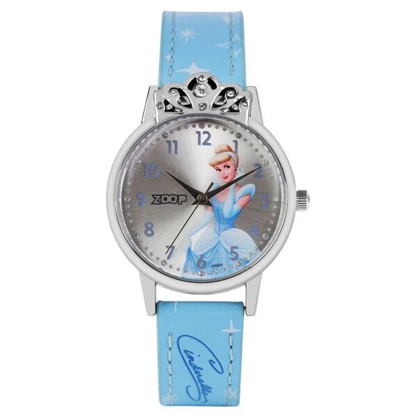 Zoop By Titan Disney Princess Quartz Analog Silver Dial Leather Strap Watch For Kids 26051sl01