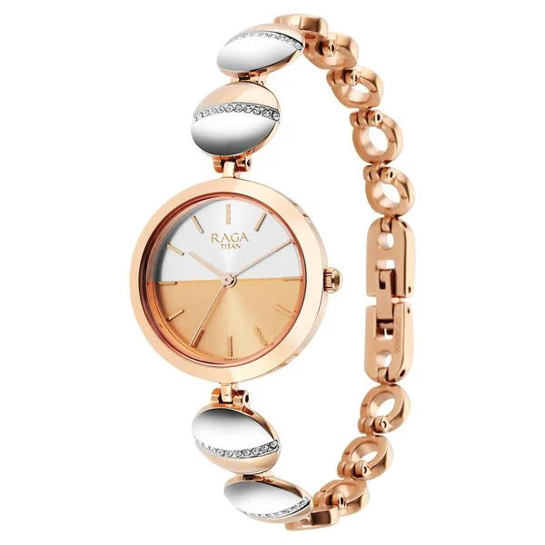 Titan Raga Delight Silver Dial Metals Strap Watch - 2606KM01