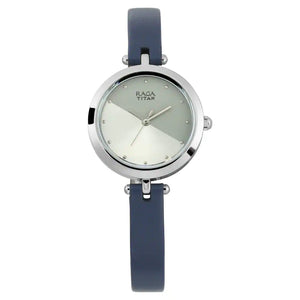 TITAN Raga Viva Grey Dial Leather Strap Watch 2606SL01(DJ490) - KRISHNA WATCH COMPANY