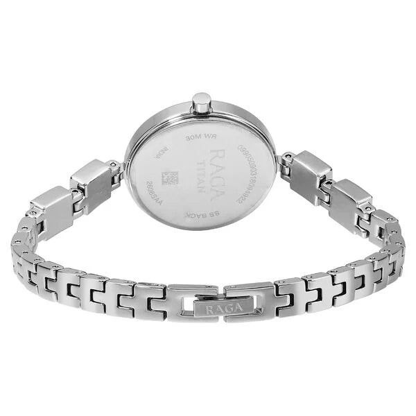 Titan Raga Viva Blue Dial Analog with Date Metal Strap watch for Women nu2606sm01