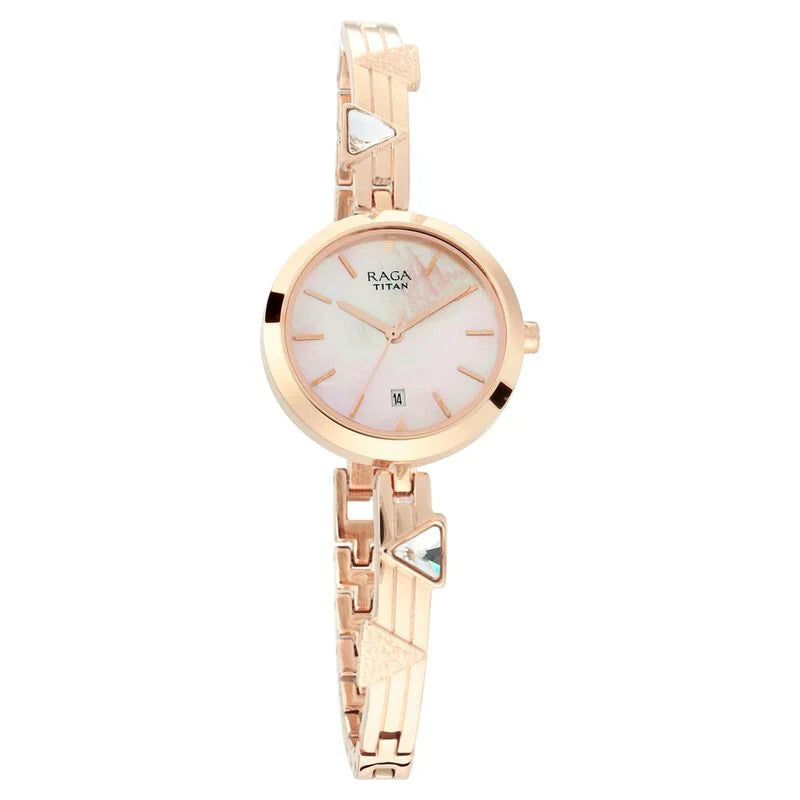 Titan Raga Viva Mother of Pearl Dial Women Watch With Metal Strap 2606WM04