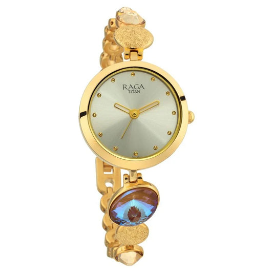 Titan Raga Moments Of Joy Mother of Pearl Dial Women Watch With Metal Strap 2606YM07