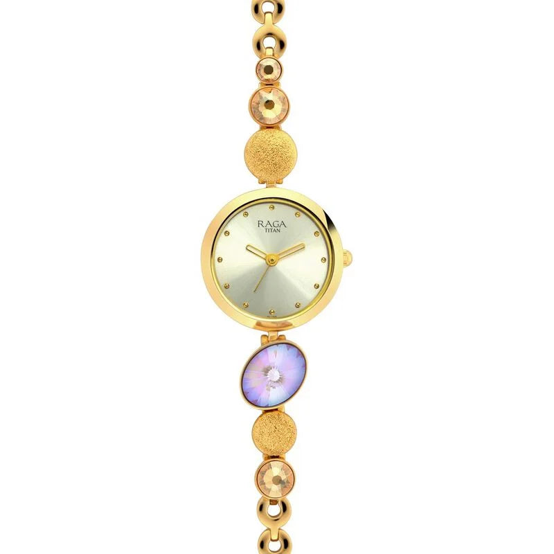 Titan Raga Moments Of Joy Mother of Pearl Dial Women Watch With Metal Strap 2606YM07