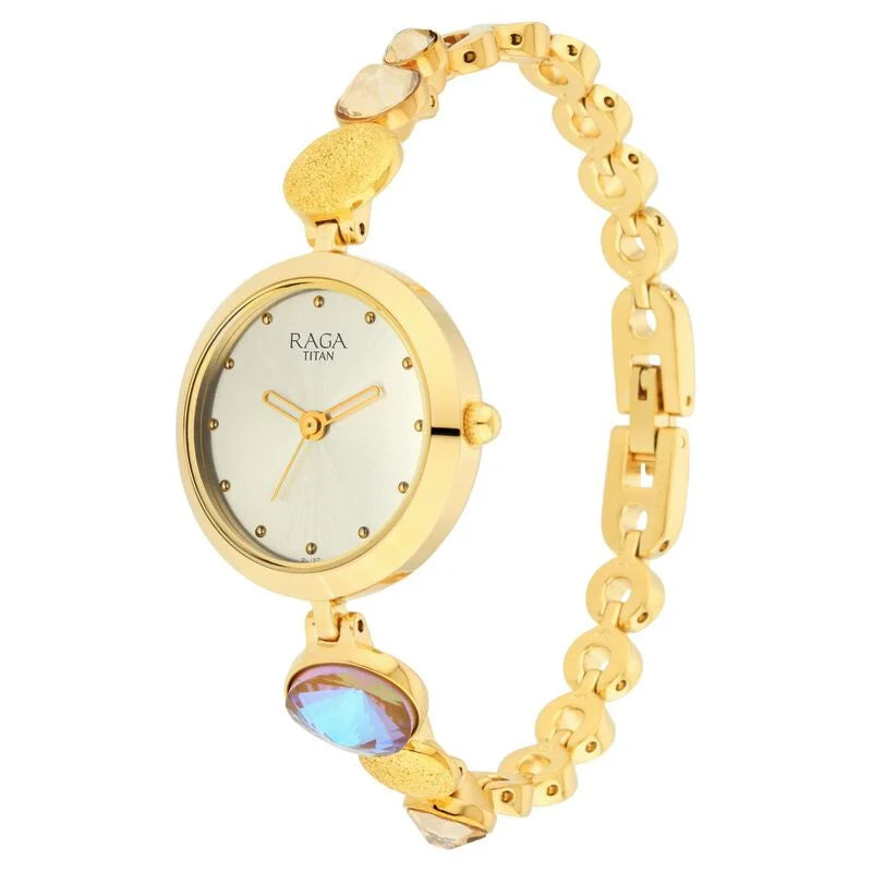 Titan Raga Moments Of Joy Mother of Pearl Dial Women Watch With Metal Strap 2606YM07