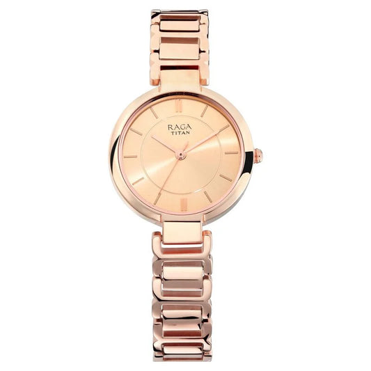 Titan Raga Women's Sundial Gold Elegance: The Timeless Statement Watch NT2608WM01