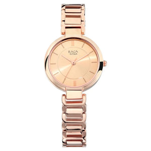 Titan Raga Women's Sundial Gold Elegance: The Timeless Statement Watch - 2608WM01 - KRISHNA WATCH COMPANY