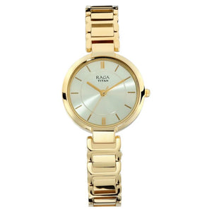 Titan Raga Viva Champagne Dial Women Watch With Metal Strap 2608YM01 - KRISHNA WATCH COMPANY