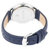 Titan Workwear Blue Dial Women Watch With Leather Strap - 2639SL02