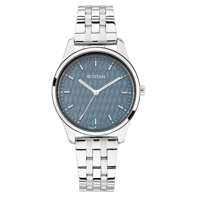 Titan Workwear Watch with Blue Dial & Stainless Steel Strap NN2639SM02 - KRISHNA WATCH COMPANY