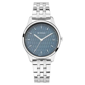 Titan Workwear Watch with Blue Dial & Stainless Steel Strap NN2639SM02 - KRISHNA WATCH COMPANY