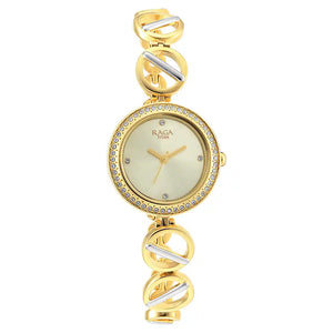 Titan Raga Viva Golden Dial Metal Strap Watch 2643BM01 - KRISHNA WATCH COMPANY