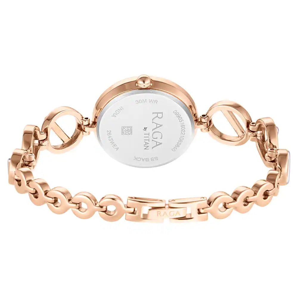 TITAN Raga Viva Rose Gold Dial Metal Strap Watch 2643KM01 DK514