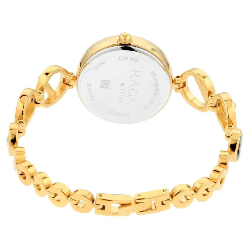 Titan Raga Viva Silver Dial Analog with Day and Date Metal Strap Watch for Women 2644BM01
