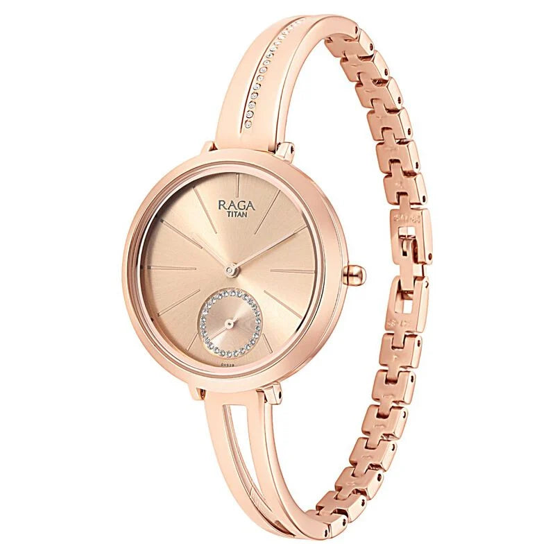 Titan Raga Viva Rose Gold Dial Women Watch With Metal Strap 2647WM01