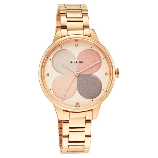 Titan Purple Glam It Up Multicoloured Dial Women Watch With Stainless Steel Strap  2648WM02