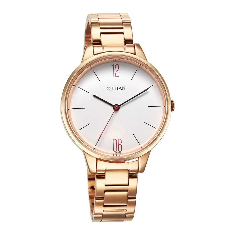 Titan Quartz Analog White Dial Watch for Women 2648WM03