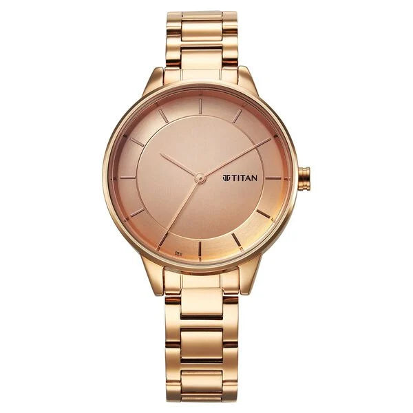 Titan Razzle Dazzle Quartz Analog Rose Gold Dial Watch For Women - 2648WM06 - KRISHNA WATCH COMPANY
