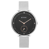 Titan Women's Svelte Black Multi-Function Watch with Metal Strap / 2651SM01