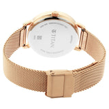 Titan Workwear Rose Gold Dial Quartz Multifunction Metal Strap watch for Women nt2652wm01