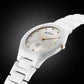 Titan Edge Ceramic Quartz in Arctic White with Diamonds and Rich Mother Of Pearl Dial Watch for Women 2653KC03