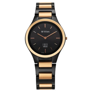 Titan Edge Ceramic Quartz Analog Black Dial Ceramic Strap Watch For Women 2653kc05 - KRISHNA WATCH COMPANY