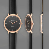 Titan Women Edge Black Dial Black Leather Strap Watch / 2655wl01