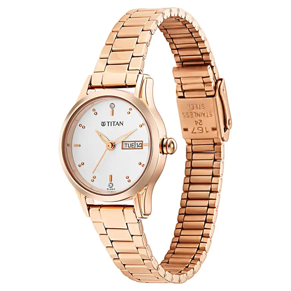 Titan Lagan Silver Dial Metal Strap Watch 2656WM01