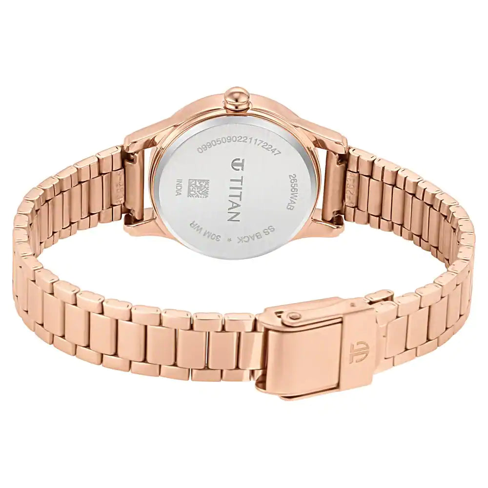 Titan Lagan Silver Dial Metal Strap Watch 2656WM01