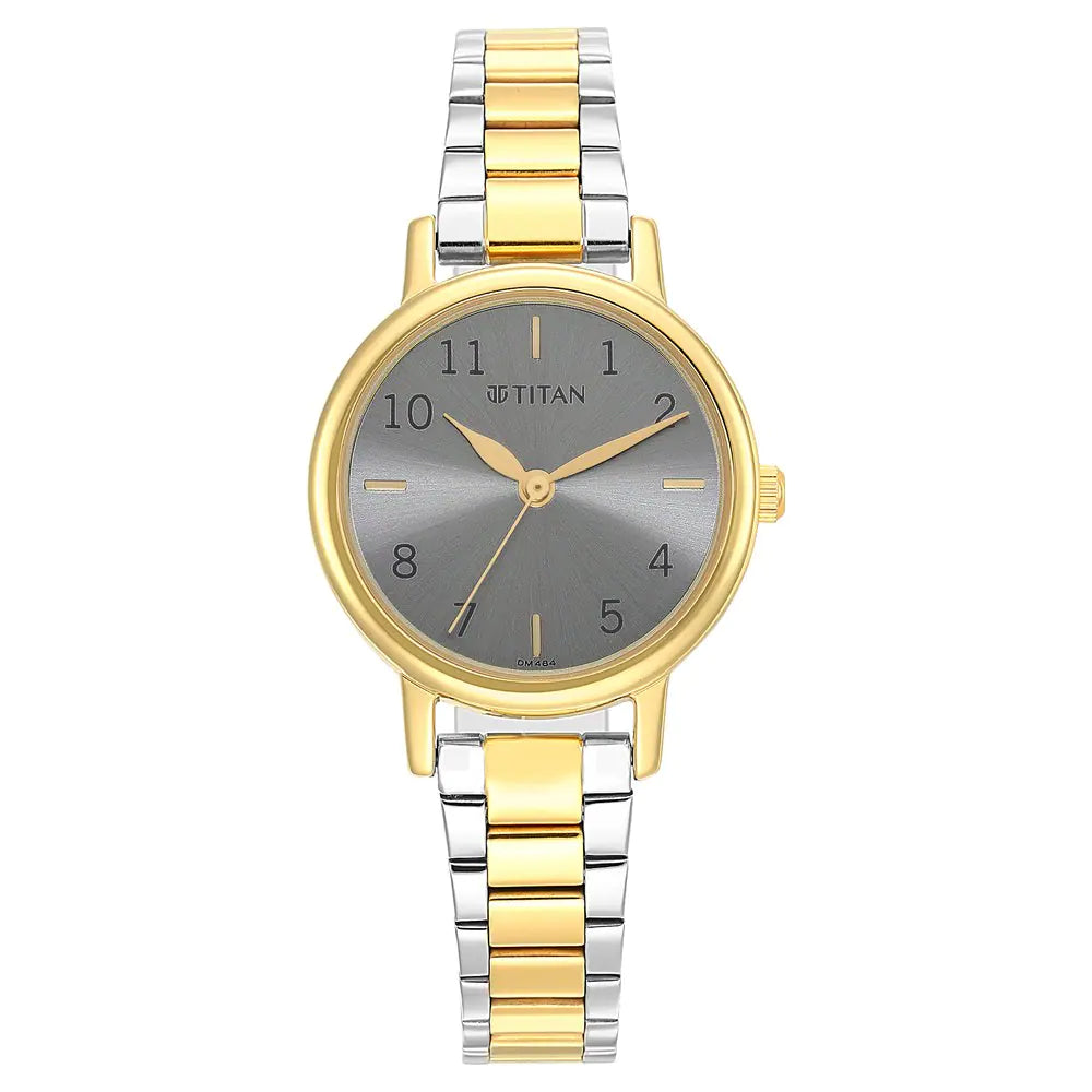 Titan Ladies Karishma Grey Dial Metal Strap Watch 2678BM01
