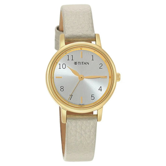 Titan Karishma Grey Dial Analog Leather Strap watch for WoMen 2678YL01