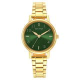 Titan Ladies Karishma Green Dial Metal Strap Watch NT2678YM01