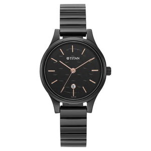 Titan Ladies Karishma Black Dial Metal Strap Watch - 2679NM01 - KRISHNA WATCH COMPANY