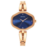 Titan Ladies Karishma Blue Dial Metal Strap Watch - 2680WM01