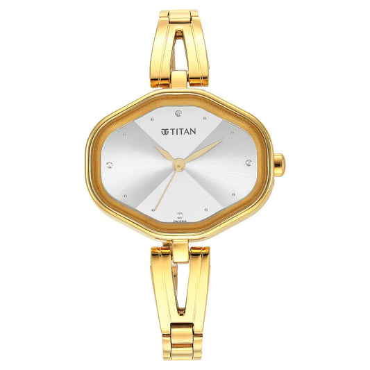 Titan Ladies Karishma White Dial Metal Strap Watch 2680YM01