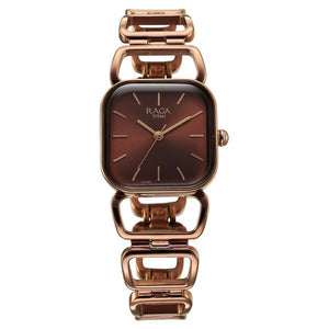 Titan Raga Ascend Quartz Analog Brown Dial With Brown Color Metal Strap Watch For Women 2697QM02 - KRISHNA WATCH COMPANY