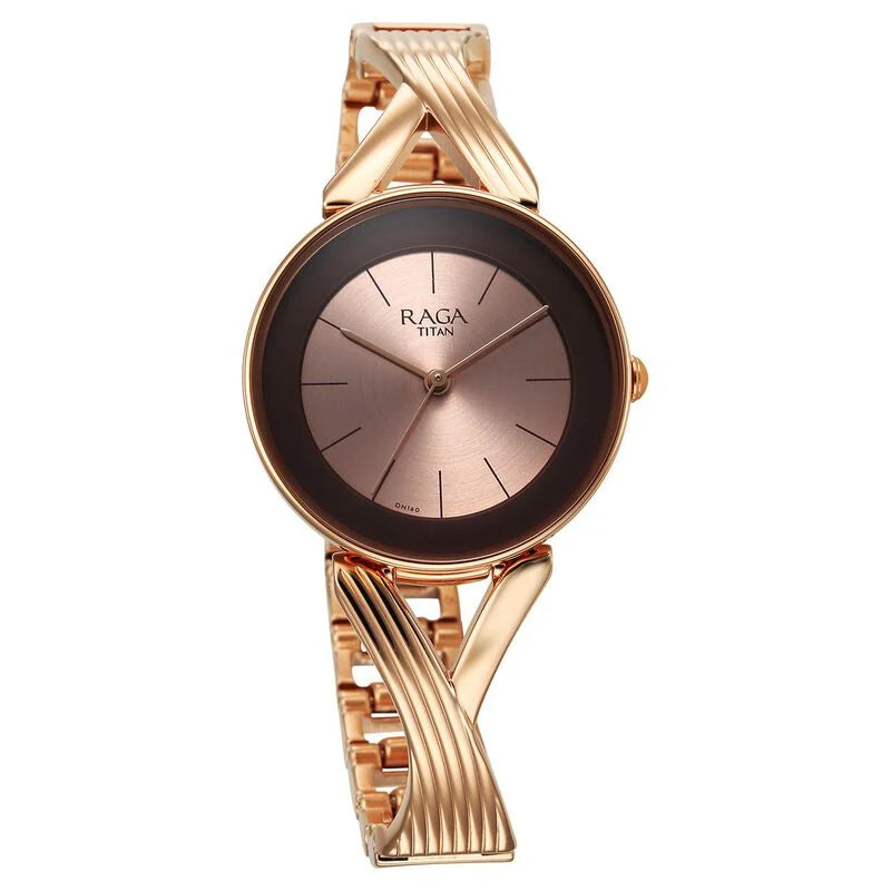 Titan Raga Chic Quartz Analog Rose Gold Dial Watch for Women - 2698WM01